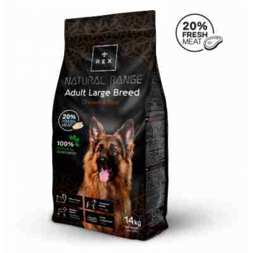 REX NATURAL RANGE DOG ADULT LARGE BREED ПОВНОРАЦИОННЫЙ КОРМ СО СВЕЖОЙ ...